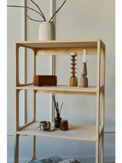 Напольный деревянный стеллаж этажерка