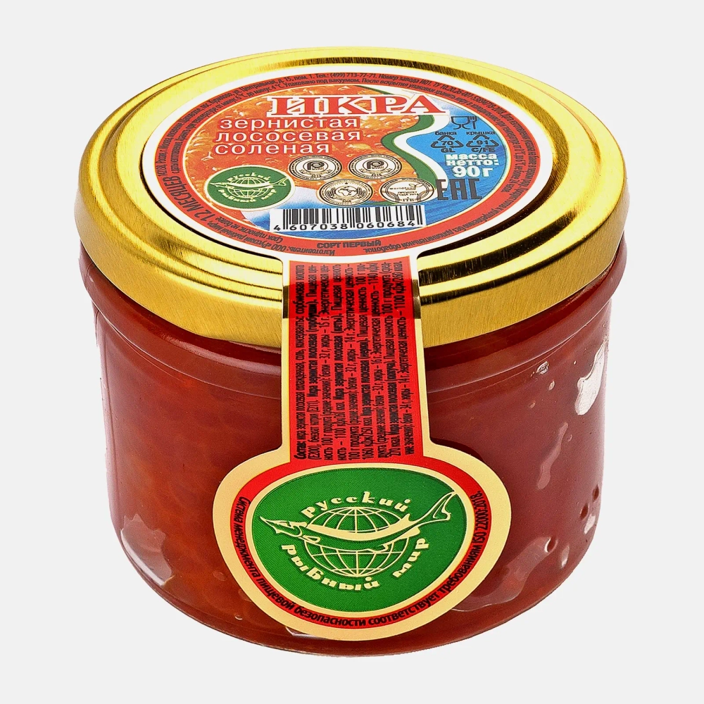 Икра кеты зернистая 90г в ассортименте