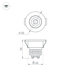Светодиодный светильник LTM-R50WH 5W Day White 25deg (Arlight, IP40 Металл, 3 года) 020755