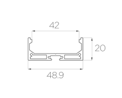 Профиль накладной алюминиевый LC-LP-2050-2 Anod