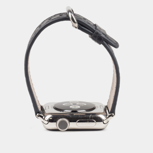 Ремешок для Apple Watch 40/41/42 mm из кожи аллигатора, серого цвета