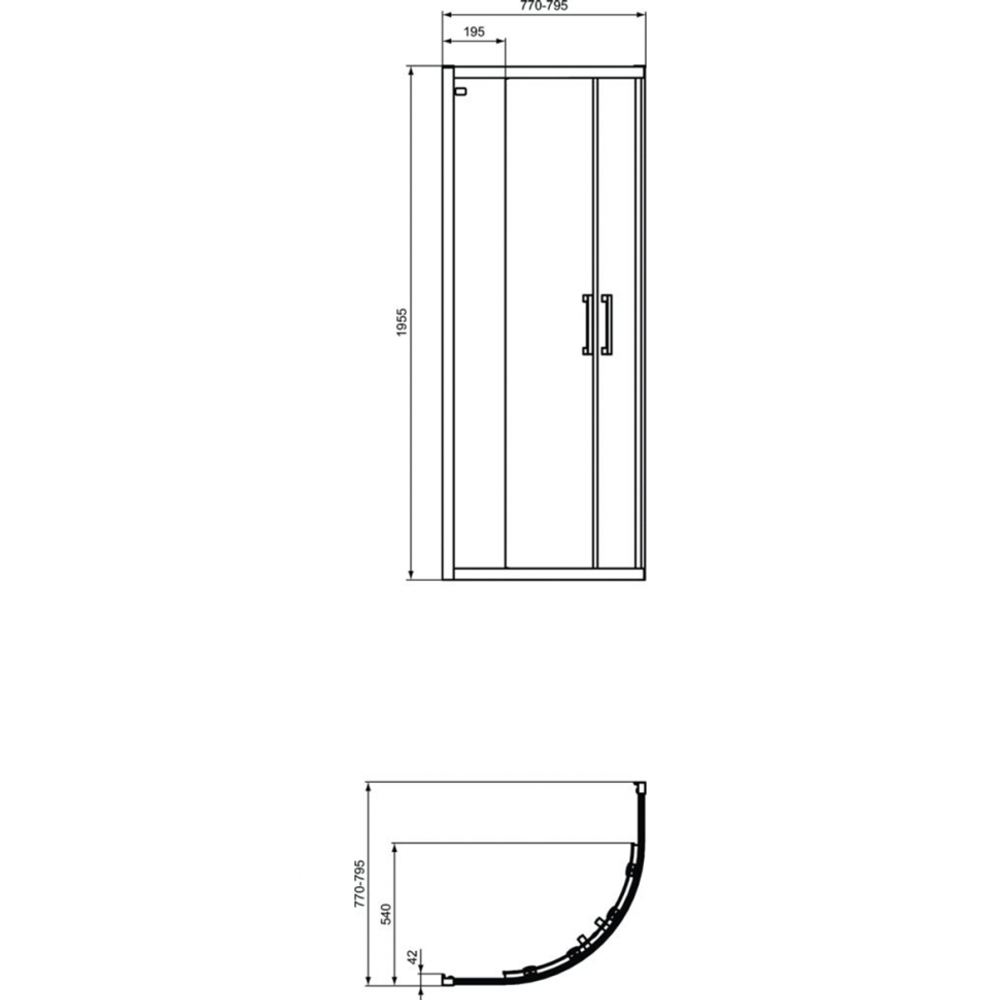 Душевое ограждение 80х80 см Ideal Standard CONNECT 2 Corner Quadrant K9250V3