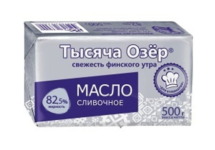 Масло 500г сливочное Тысяча Озёр (для кулинарии) 82.5%