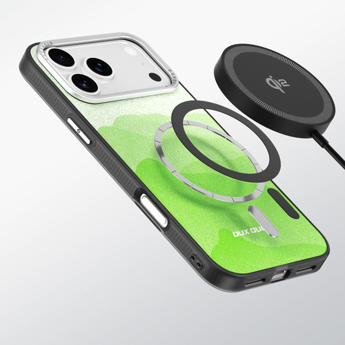 Чехол с MagSafe и рисунком зеленого цвета для iPhone 17 Pro, от Dux Ducis серия Moro Series Magnetic