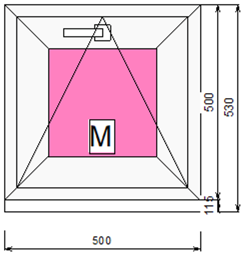 Пластиковое окно 500 х 500 фрамуга (форточка) ТермА Эко + Москитная сетка
