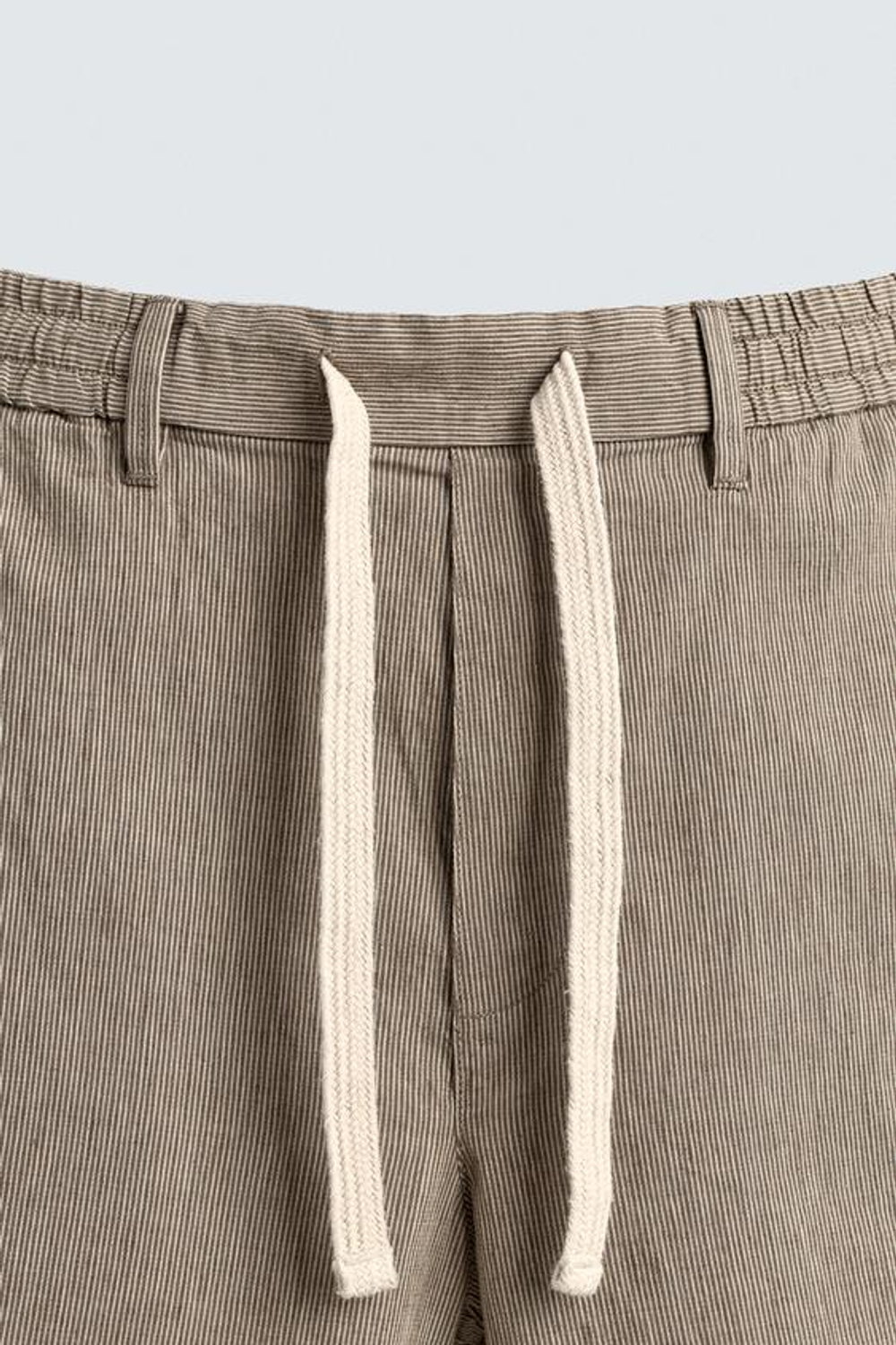 ZARA ШОРТЫ RELAXED FIT ИЗ ХЛОПКА И ЛЬНА, ПОЛОСКИ
