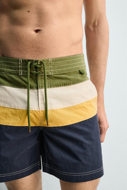 ZARA ДЛИННЫЕ ПЛАВКИ С ПОЛОСАМИ, РАЗНОЦВЕТНЫЙ