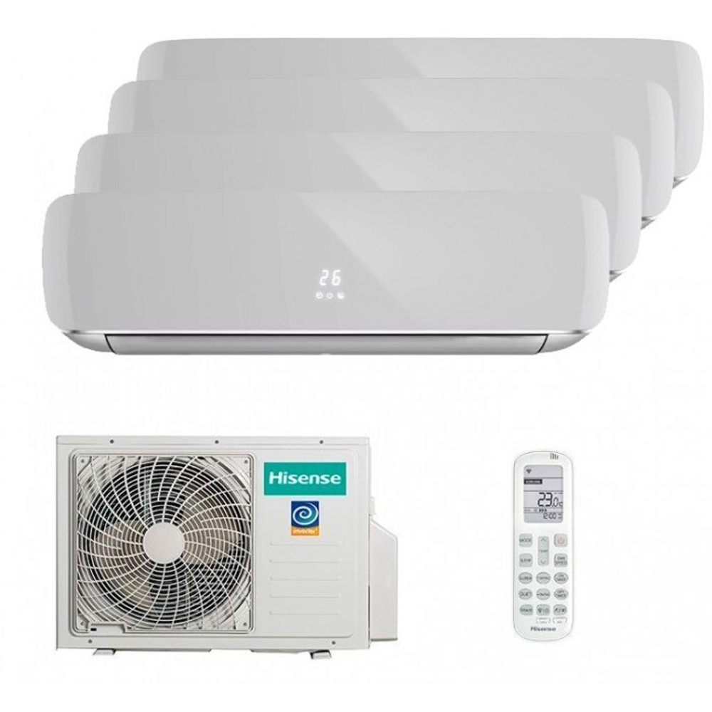 Мульти сплит-система Hisense на 4 комнаты (25+25+25+25 кв.м.) Silver