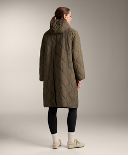 Oysho Длинная утепленная водоотталкивающая куртка FELLEX® с AEROGEL, табачный
