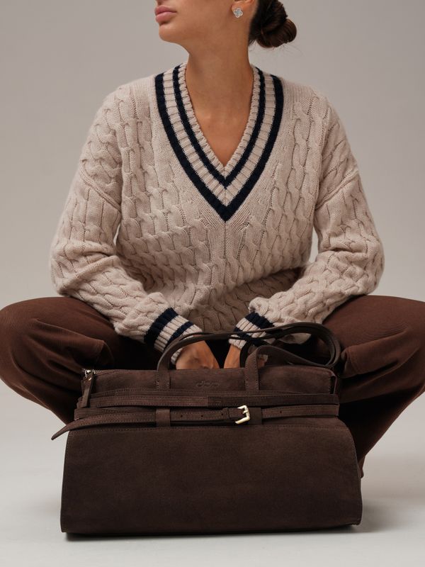 Замшевая сумка DBR 31152 темно-коричневый