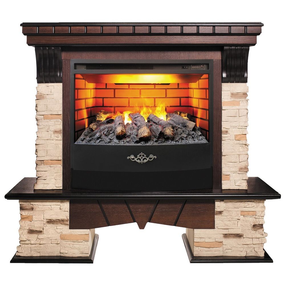 Электрокамин RealFlame Rockland AO античный дуб с очагом 3D Firestar 25,5