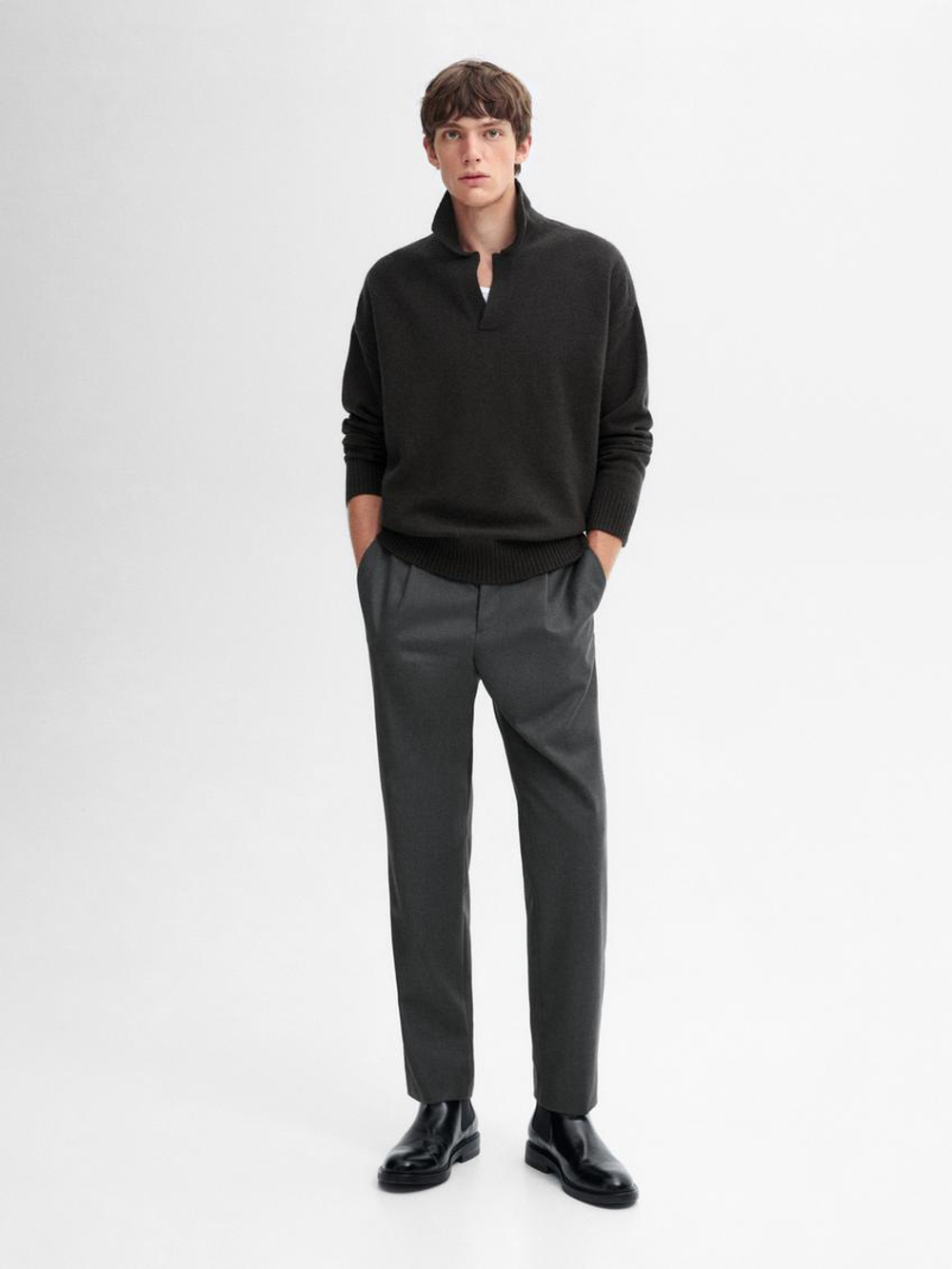 Massimo Dutti Свитер из смесовой шерсти, темно-серый