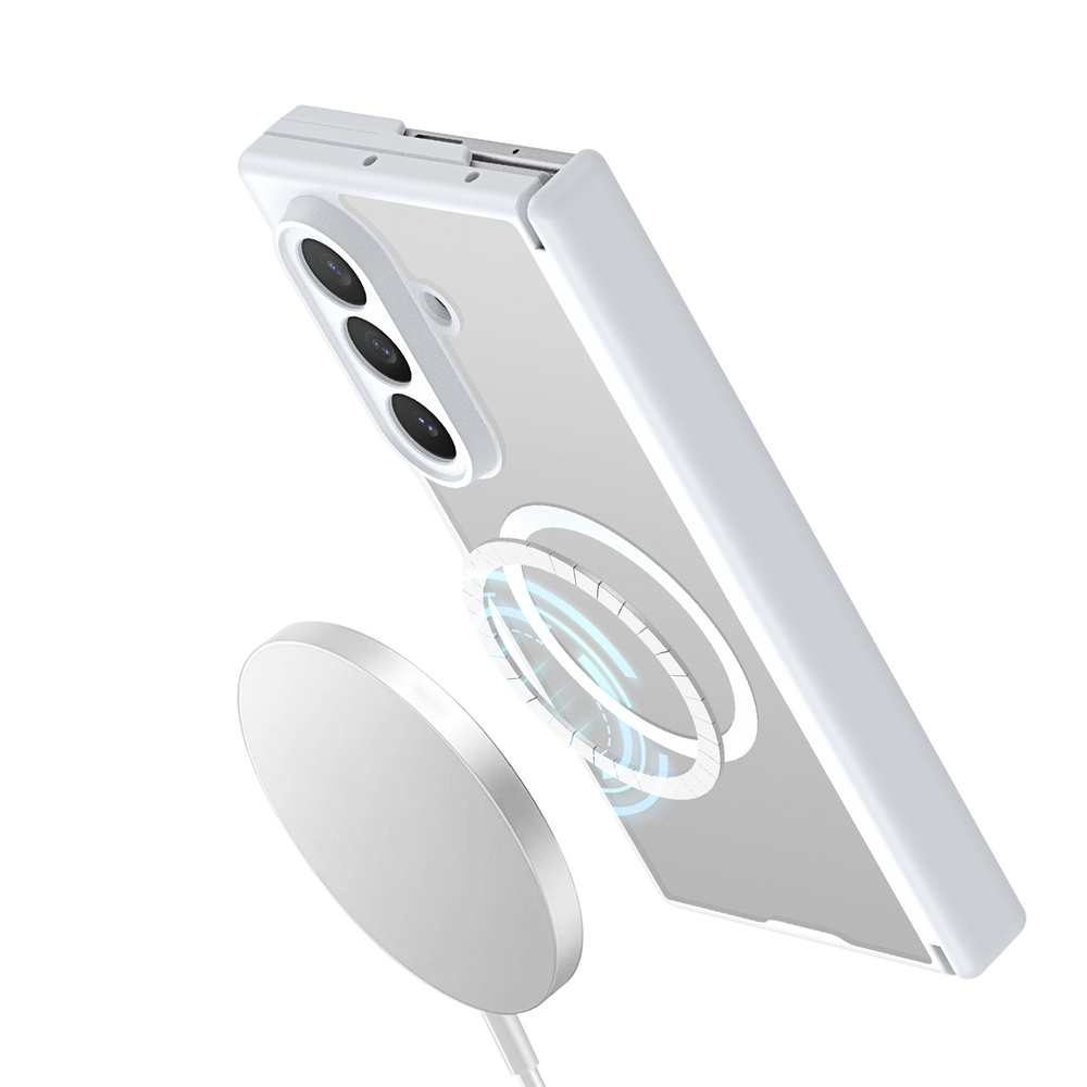 Чехол матовый полупрозрачный белого цвета с MagSafe для Samsung Z TriFold, серия Expn Series Magnetic от Dux Ducis