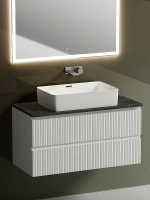 Тумба с раковиной Sancos SNOB T 100 со столешницей, белая матовый