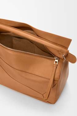 Loewe Большая сумка Puzzle мягкой зернистой телячьей кожи, светло-коричневый