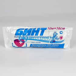 Бинт 10х16 нестерильный в инд. упак. прессов. (Лейко) пл.32г/кв.м