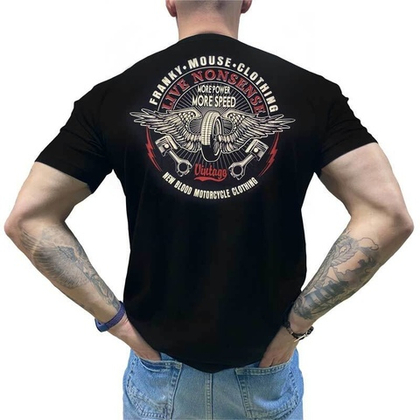 Футболка Franky Mouse Live nonsense Ride like a wind Biker (S / черный)