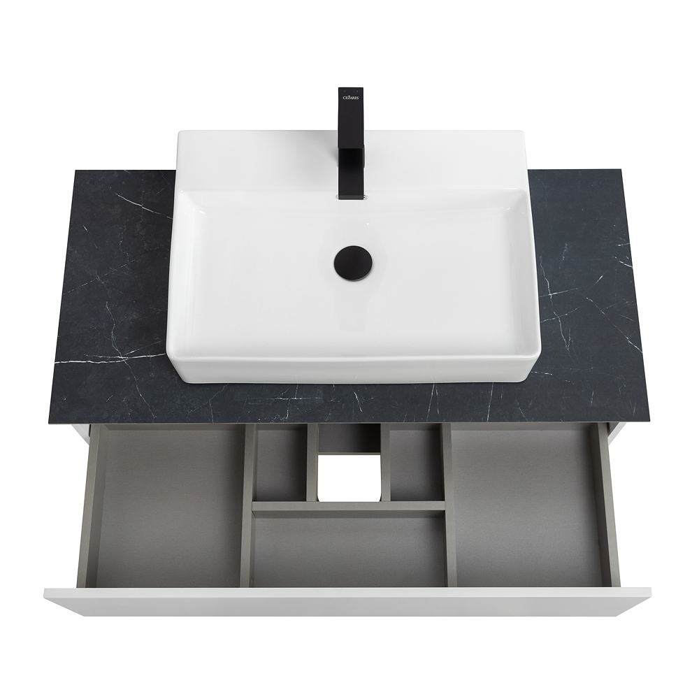 Мебель для ванной со столешницей и накладной раковиной Cezares SLIDER 100 Bianco Opaco SLIDER-1000-1C-SO-BO