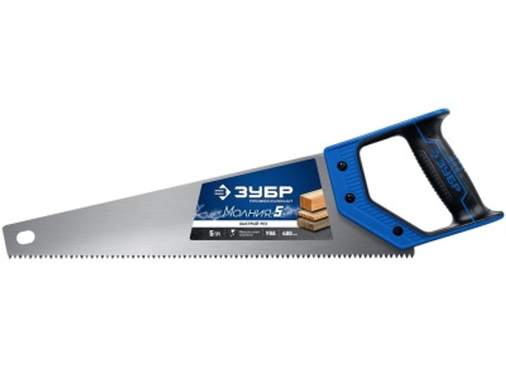 Ножовка по дереву 400мм ЗУБР Молния-5 прямой крупный зуб 5мм быстрый рез