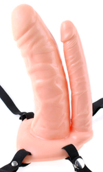 Фаллопротез для двойного проникновения 6''Double Penetrator Hollow Strap-On (Цвет: телесный)