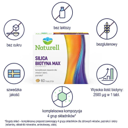 Диетическая добавка Naturell Silica Biotin Max, 60 таблеток