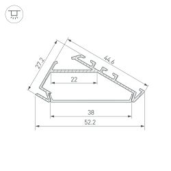 Профиль KLUS-P45.30-2000 ANOD (Arlight, Алюминий) 025469