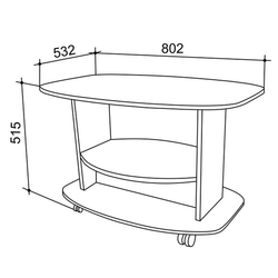 Стол журнальный Лидер (ясень шимо темный)
