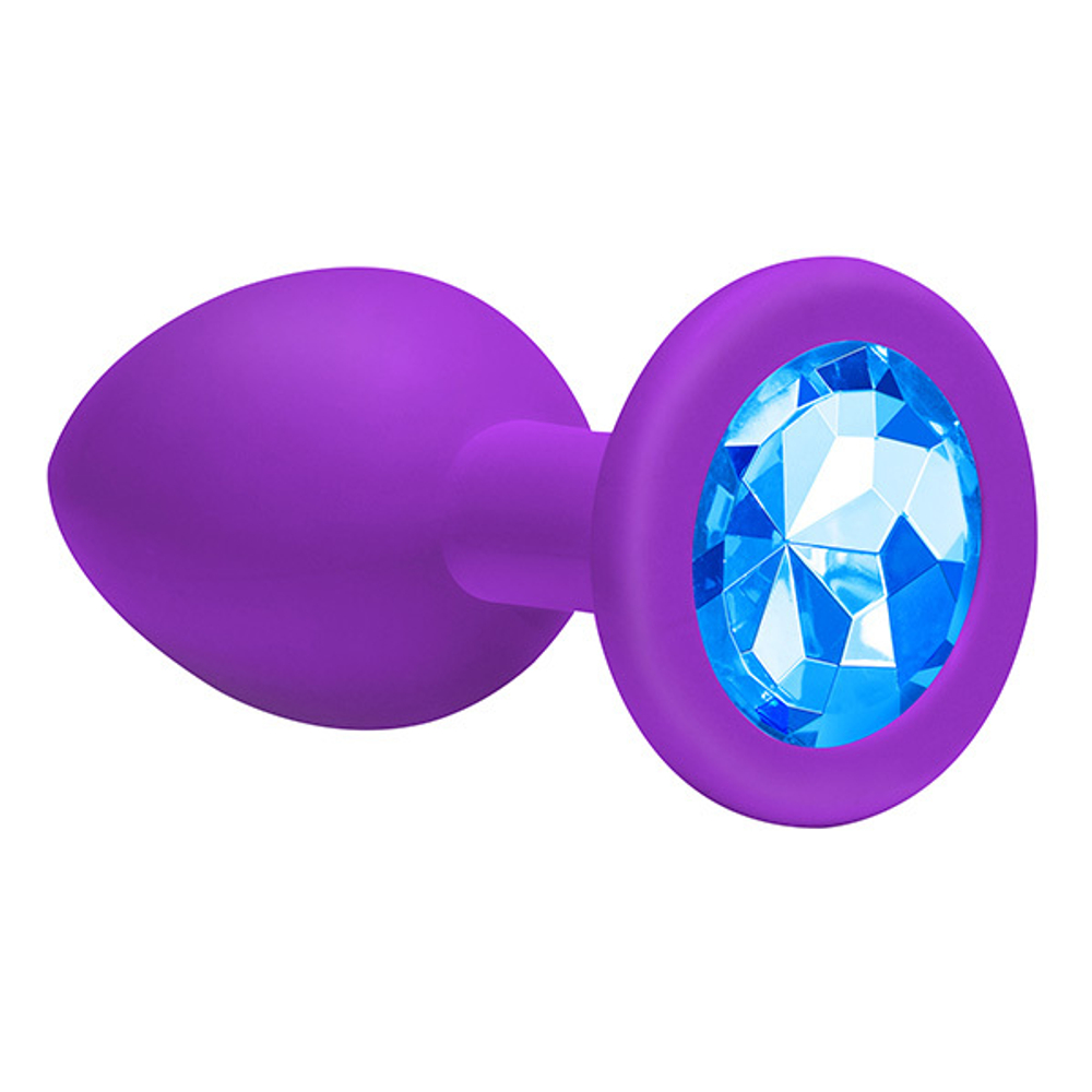 Анальная пробка Lola Games Emotions Cutie Large Purple light blue crystall 4013-05Lola