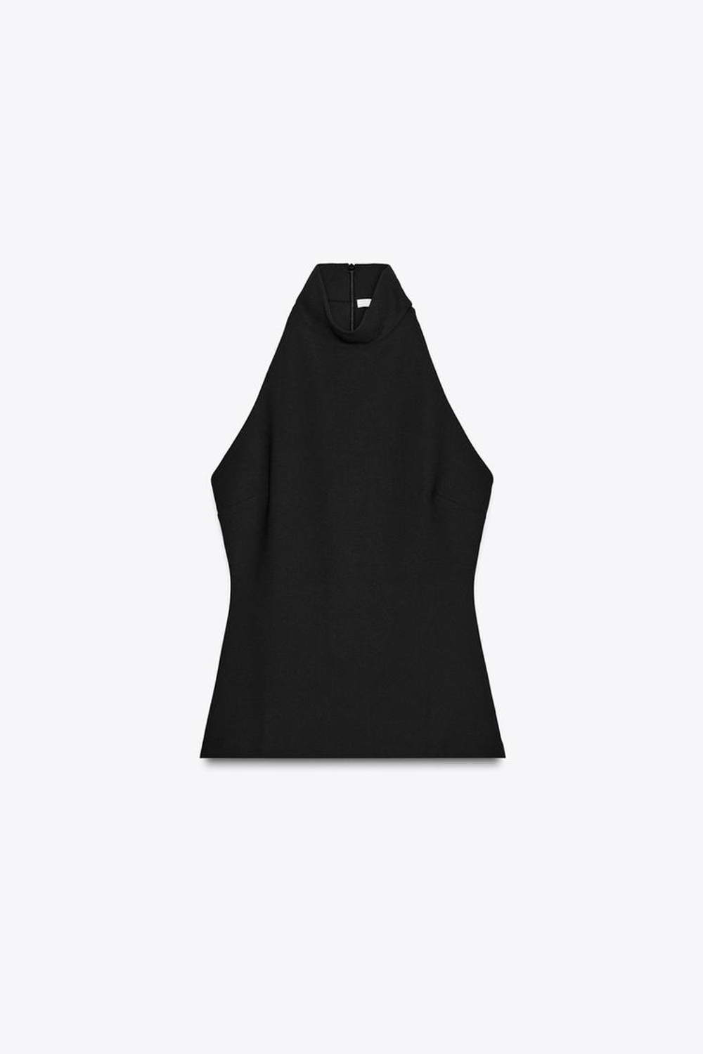 ZARA КРЕПОВЫЙ ТОП С ГОРЛОВИНОЙ ХАЛТЕР, ЧЕРНЫЙ