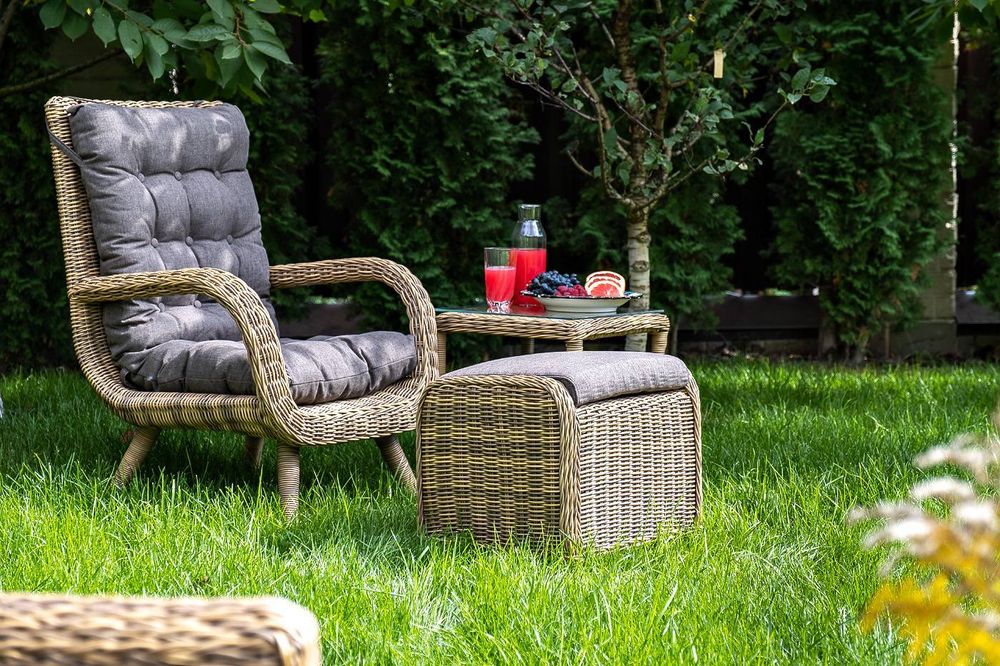 "Толедо" лаунж-зона из искусственного ротанга, цвет соломенный