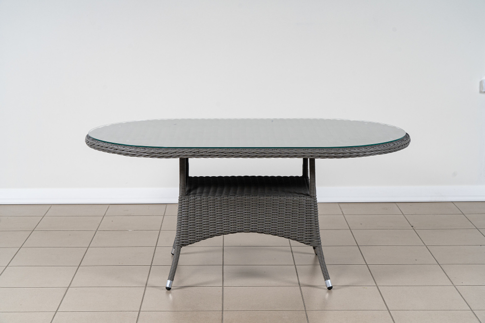 Стол овальный, столешница стекло, коллекция Крит