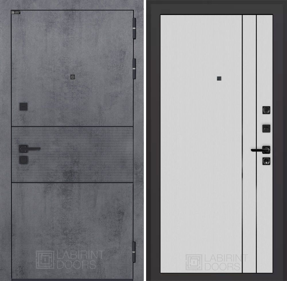 Входная дверь Лабиринт ИНФИНИТИ - 10 Белый софт рельеф