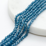 Фианит кракле (кубический цирконий), цвет апатит, размер 3 мм, цена за нить около 130 шт (38 см)