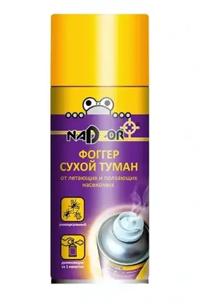 Сухой туман фоггер для домов, чердаков, подвалов и теплиц, от всех насекомых 150мл /на 100 м3"Nadzor»