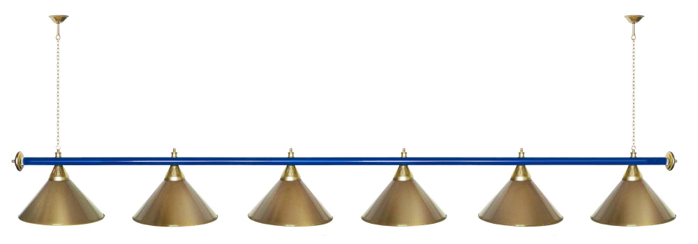 Лампа STARTBILLIARDS 6 пл. (плафоны золотые,штанга золотая,фурнитура золото)