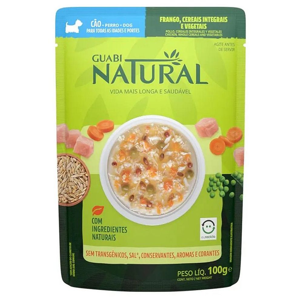 Влажный корм Guabi Natural Dog для собак с курицей, цельнозерновыми злакими и овощами, Пауч 100 г Влажный корм Guabi Natural Dog для собак с курицей, цельнозерновыми злакими и овощами, Пауч 100 г