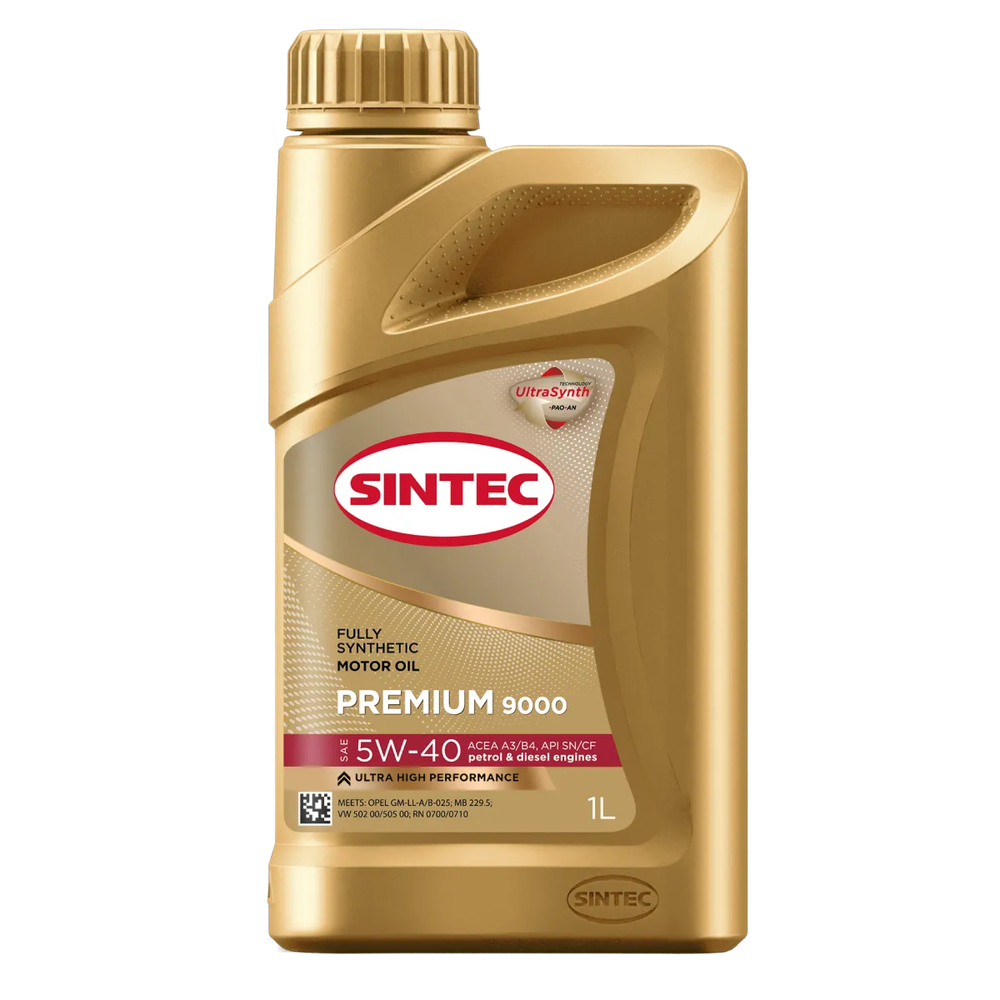 Моторное масло Sintec Premium 9000 5W-40, синтетическое, 1 л
