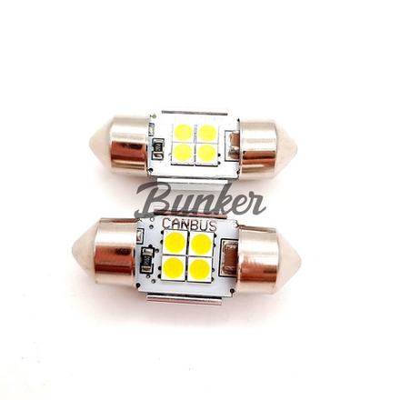 Светодиодная габаритная лампа SJ-3030-4SMD (28мм) (белый)