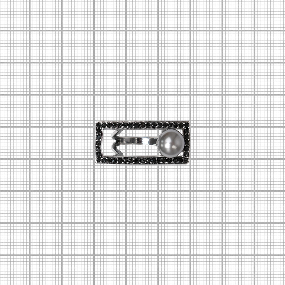 "Лицей" кольцо в серебряном покрытии из коллекции "Геометрия" от Jenavi