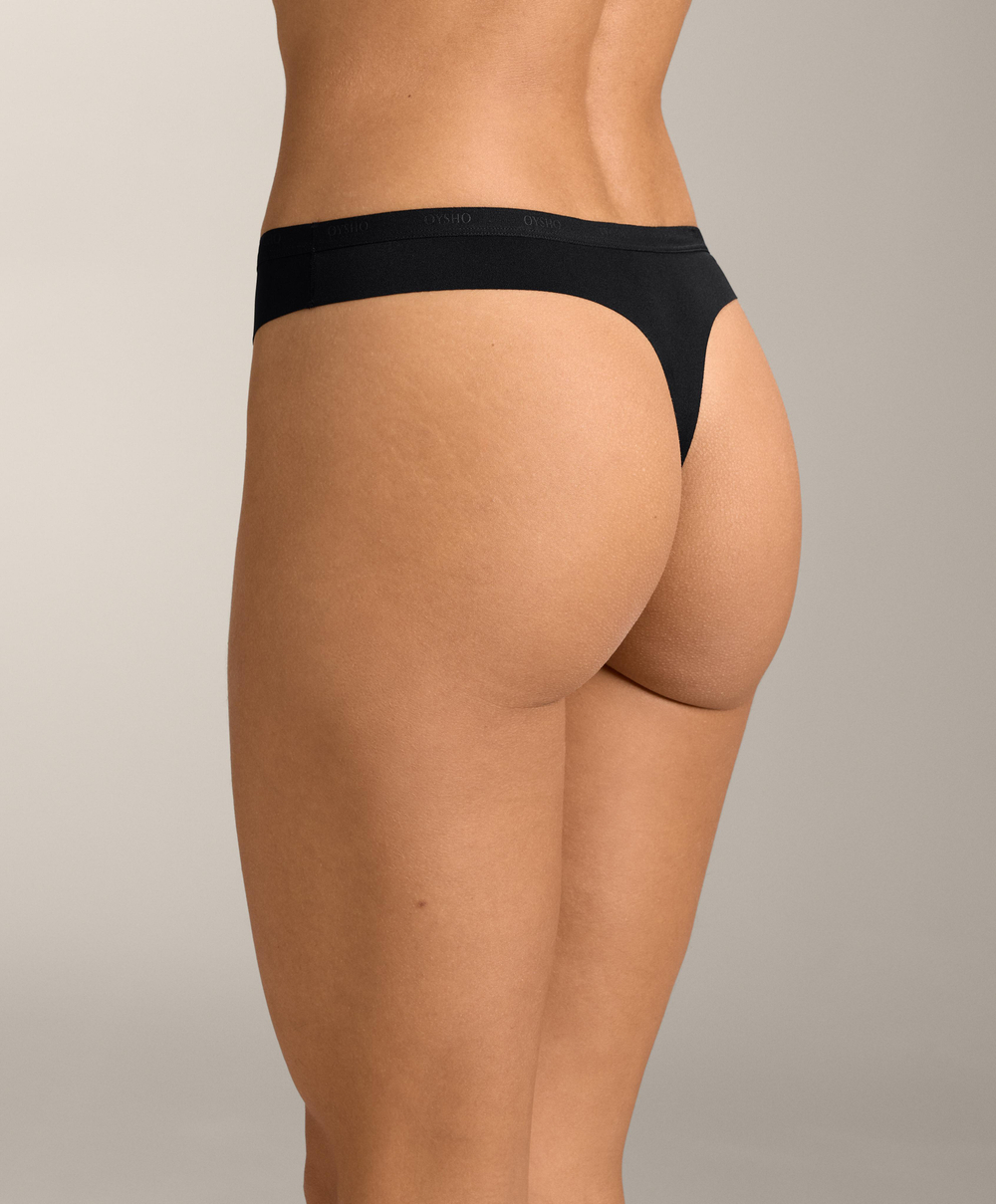 OYSHO Набор из трех пар трусиков-стрингов с логотипом из полиамидной смеси, кирпичный