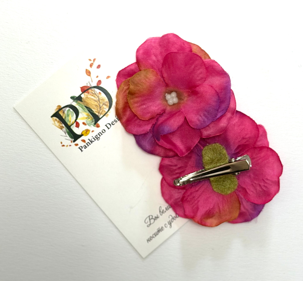 Набор заколок-зажимов Pankigno Design с цветком гортензии