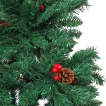 Ёлка «Финская» 240 см, ПВХ, шишки, ягоды (1883 веток)