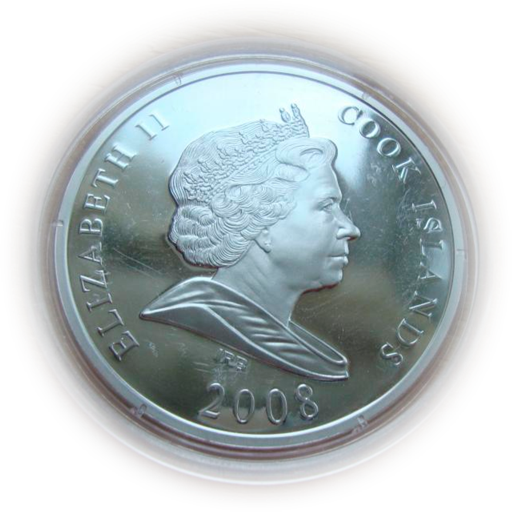 О-ва Кука 10 долларов 2008 Камбоджа Ангкор-Ват Мировые памятники 3D СЕРЕБРО