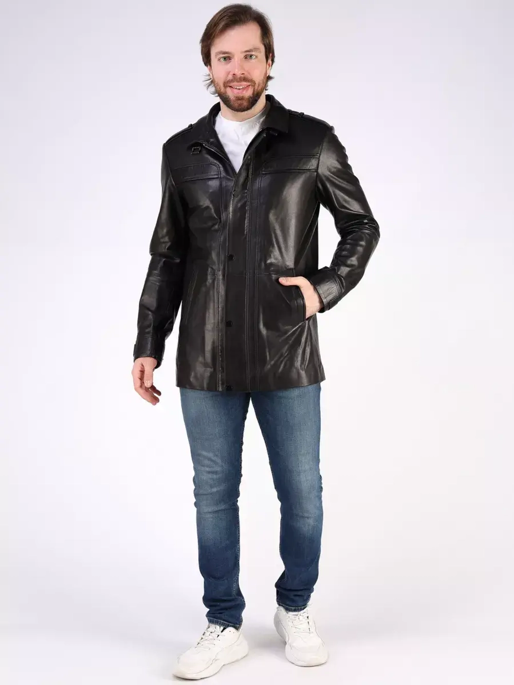 Кожаная куртка демисезонная Турция пальто