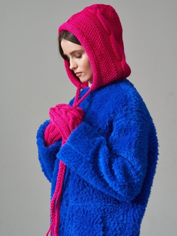 Шуба женская чебурашка из шерсти тедди, SilverFox (арт. S969cb)