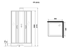 Душевая кабина Grossman (Гроссман) Elegans GR251Q (90х90х217), с низким поддоном
