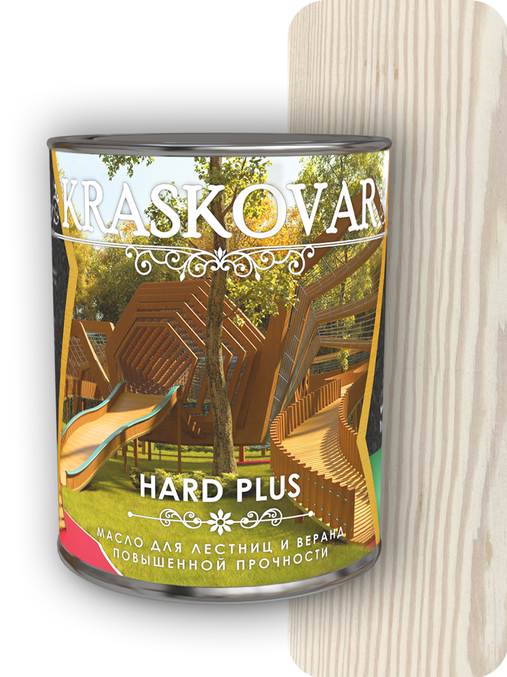 Масло повышенной прочности для лестниц и веранд Kraskovar Hard Plus белоснежный