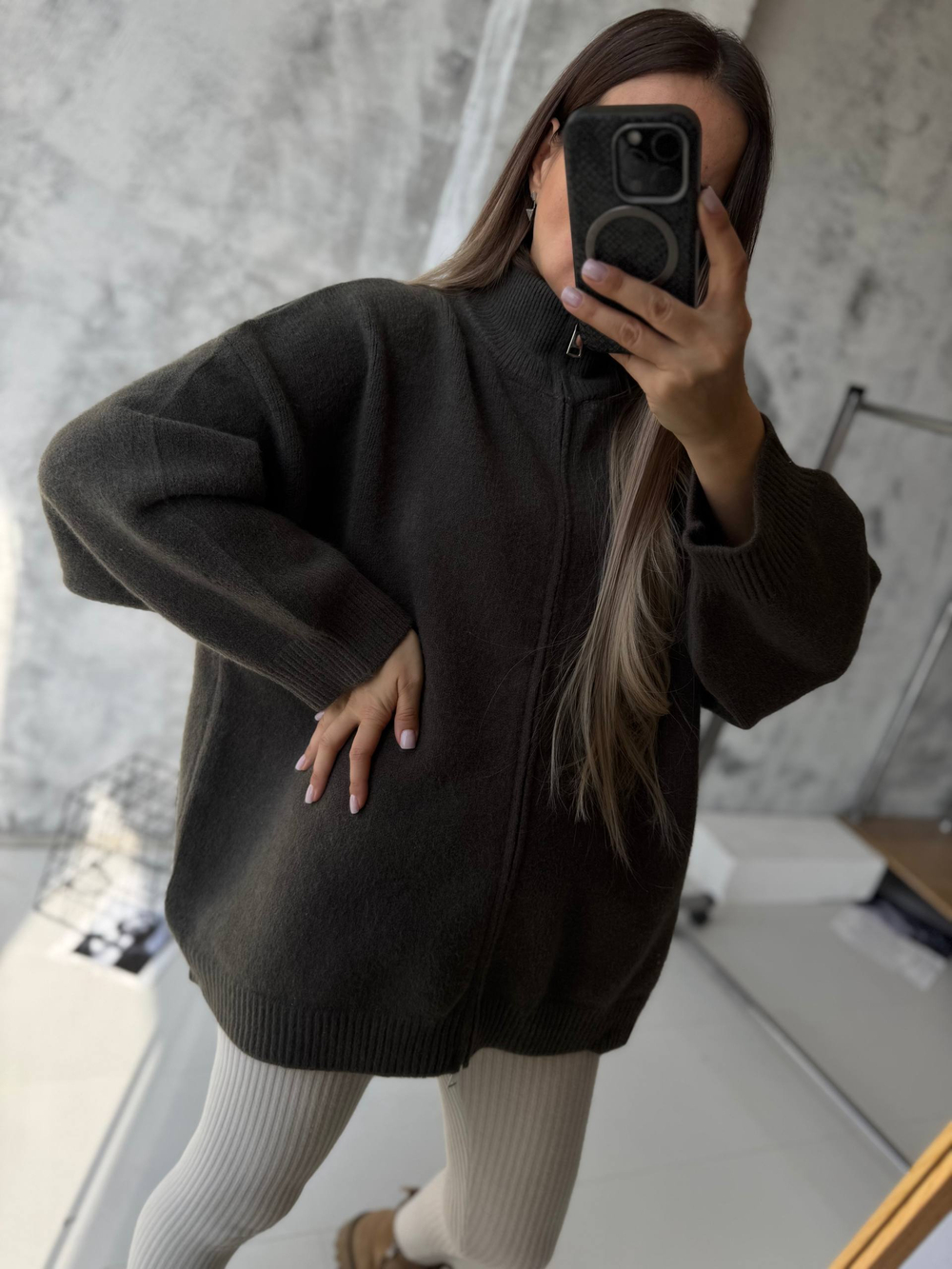 Свитер жен. 670 хаки.