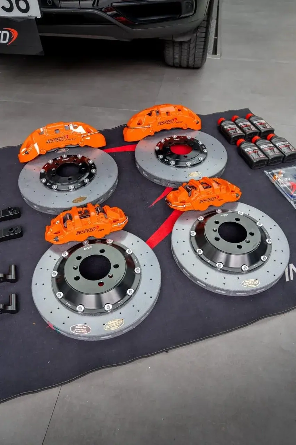 Карбон керамическая тормозная система InSpeed для Porsche Cayenne Порш Каен Суппорт диски Колодки