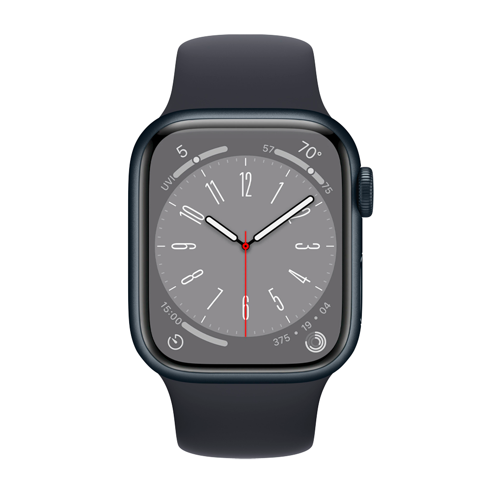 Умные часы Apple Watch Series 8 GPS, 41mm, Aluminium Case with Sport Band M/L, Midnight (Тёмная ночь)